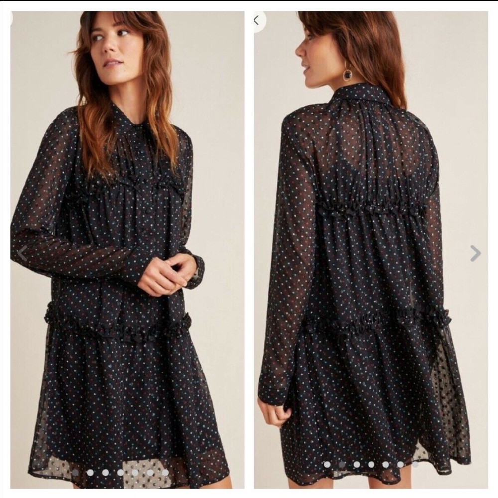 Haven ruffled polka dot tunic